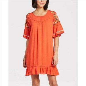 Allison Joy Evereve Coral Floral Embroidered Dress